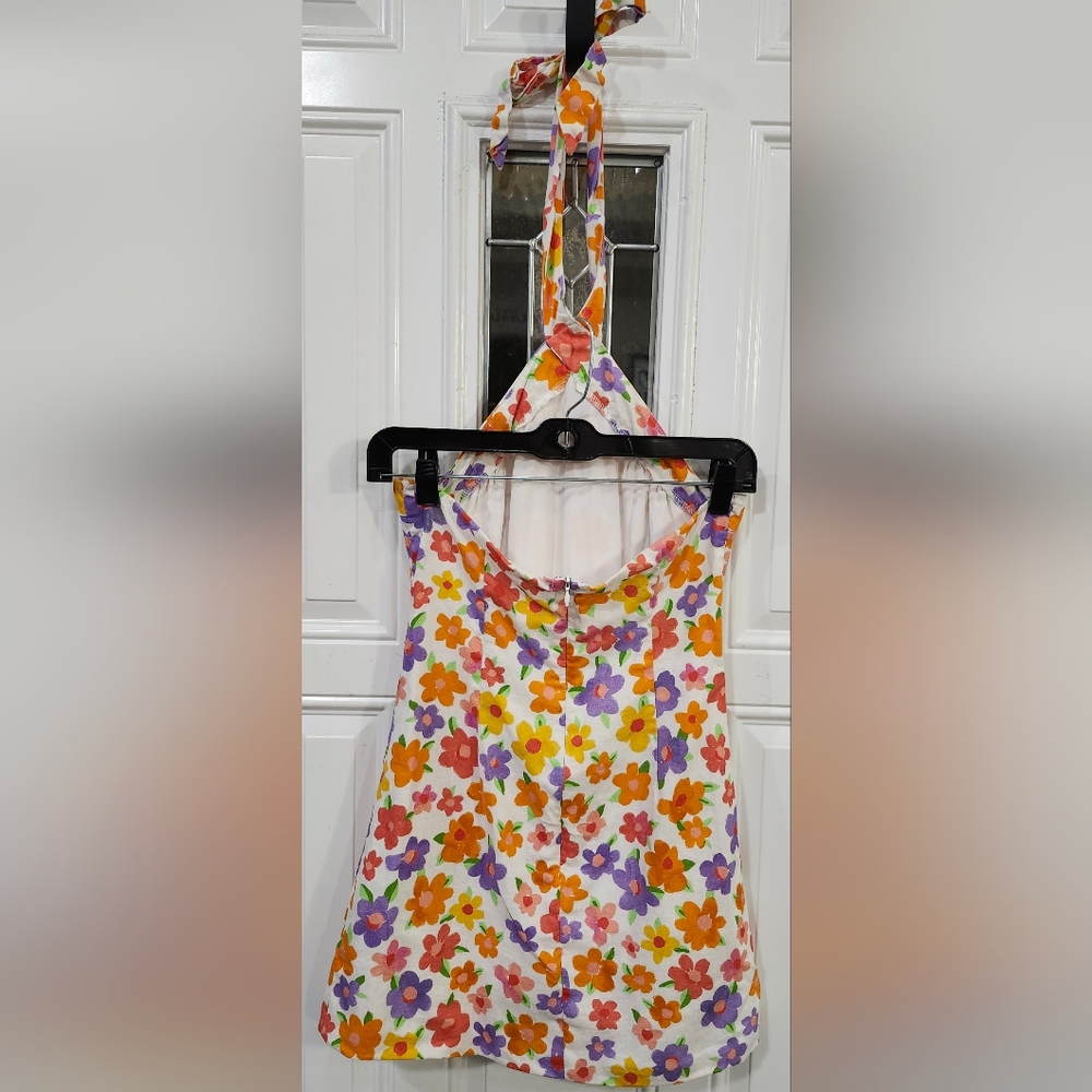 Peppermayo Floral Halter Mini Dress Women's Size 2 - Picture 4 of 8